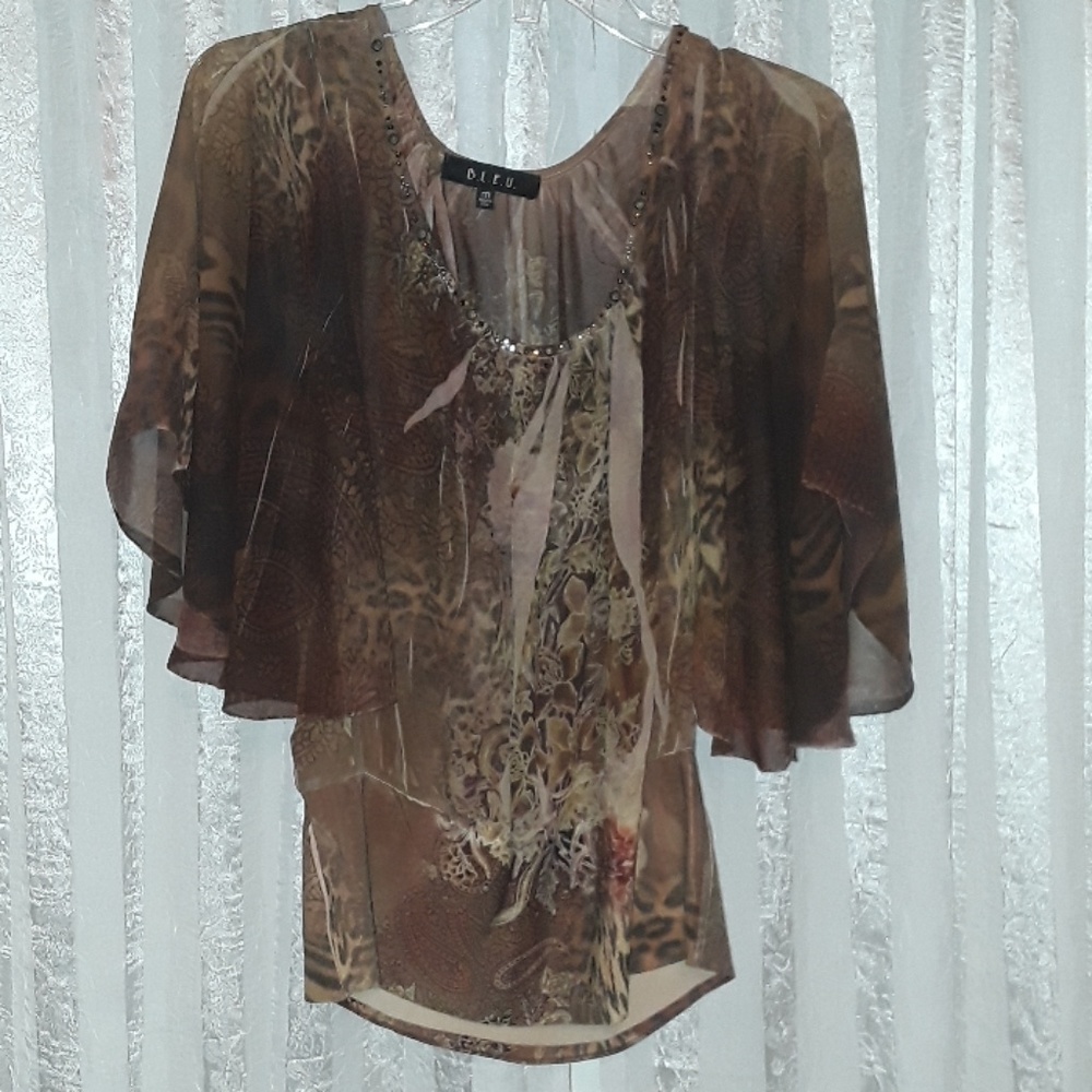 B.L.E.U. flowing, sheer top